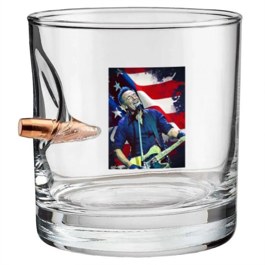 Discover Bruce Springsteen Graphic Bullet Whiskey Glasses  Bruce Springsteen Bullet Whiskey Glasses Tour 2024 Bullet Whiskey Glasses