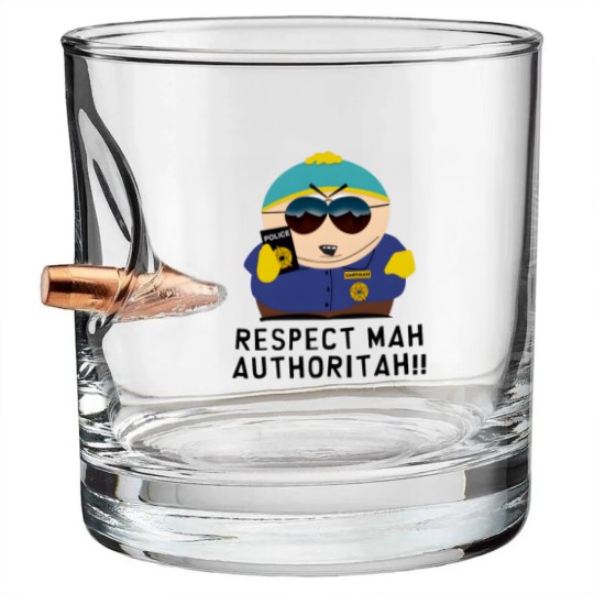 Discover RESPECT MAH AUTHORITAH! Temporary design Bullet Whiskey Glasses