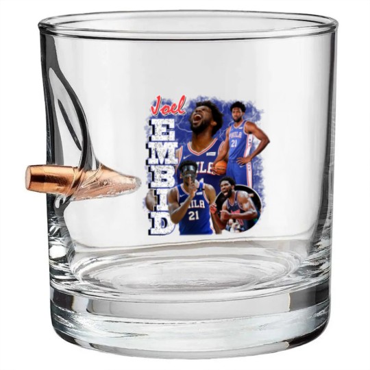 Discover Joel Embiid Vintage Bullet Whiskey Glasses, Joel Embiid Bullet Whiskey Glasses