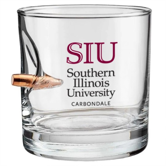 Discover Southern Illinois University Carbondale (SIU or SIUC) Bullet Whiskey Glasses