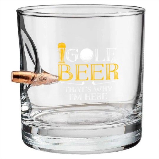 Discover Golf and Beer Joke Dad Bullet Whiskey Glasses Funny Beer And Golf Lover Gift - Drinking Beer And Playing Golf Great - Bullet Whiskey Glasses
