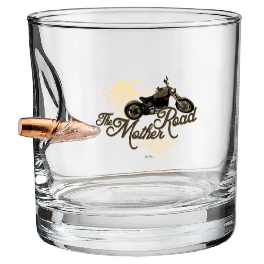 Discover Motorcycle - Route 66 the mother road Bullet Whiskey Glasses