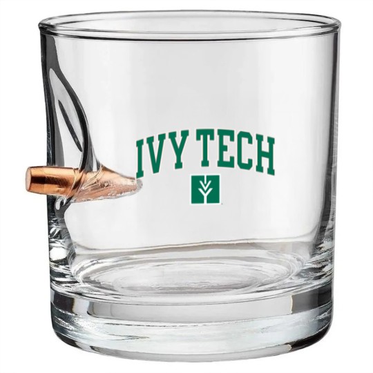 Discover ivy tech arch over gray officially licensed Bullet Whiskey Glasses