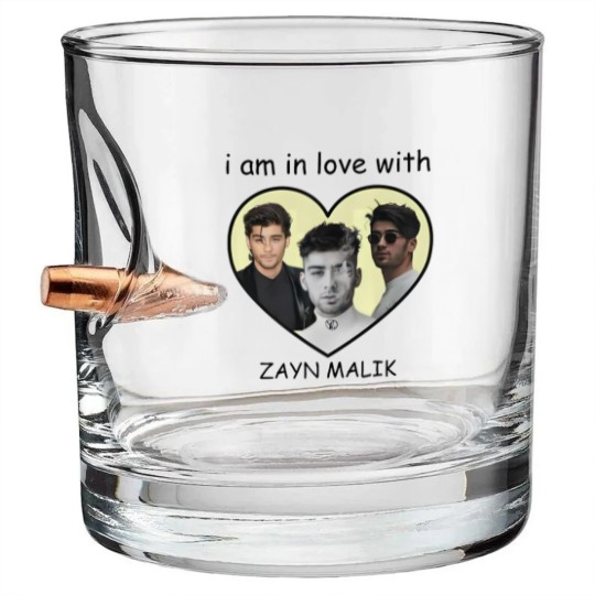 Discover Zayn Malik I am in love with Zayn Malik  White Graphic Bullet Whiskey Glasses