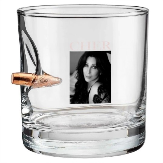 Discover Vintage Cher's Love Music Legends Live Forever - Shoop Shoop Bullet Whiskey Glasses