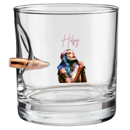 Discover Halsey Vintage Style Photoshoot Bullet Whiskey Glasses, Halsey Aesthetic Bullet Whiskey Glasses