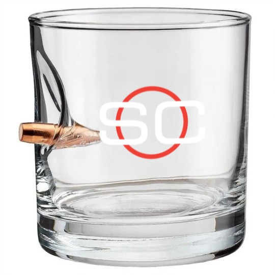 Discover Espn Sportscenter Red White Circle Logo C2Gift Bullet Whiskey Glasses Bullet Whiskey Glasses