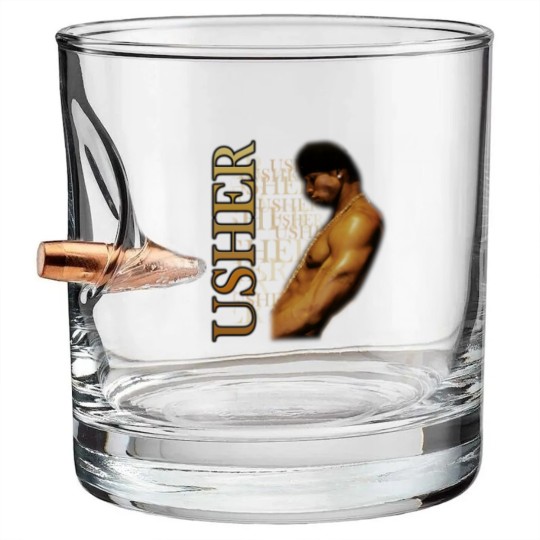Discover Usher Band Tees  Rap Tees  Vintage Vintage 00s Usher Rap Unisex Bullet Whiskey Glasses