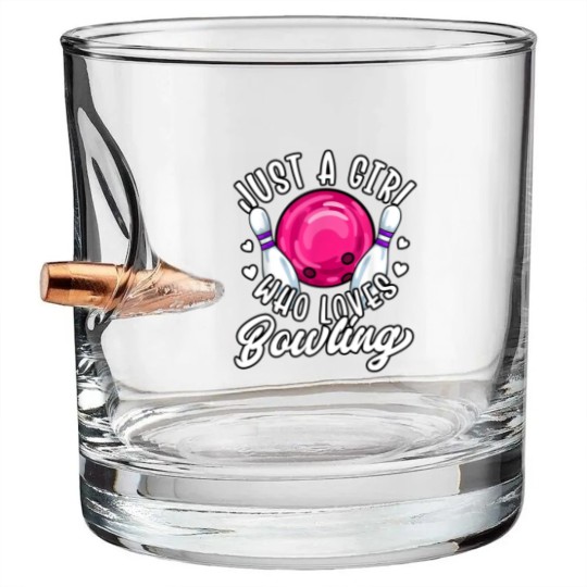 Discover Girls Bowling Bullet Whiskey Glasses, Bowler Bullet Whiskey Glasses, Tenpin Bowling Bullet Whiskey Glasses