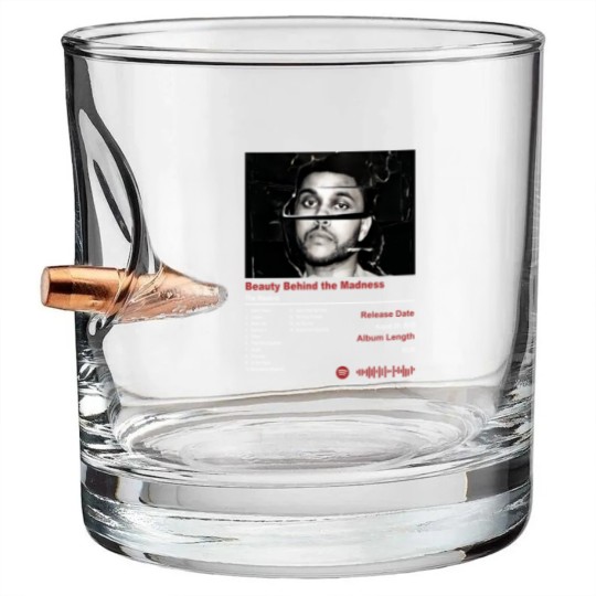Discover Weeknds Beauty Behind the Madness Album Bullet Whiskey Glasses, Weeknds Retro Vintage