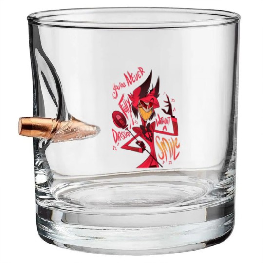 Discover alastor smile Bullet Whiskey Glasses, alastor Bullet Whiskey Glasses, alastor smile, charlie, vaggie, anime
