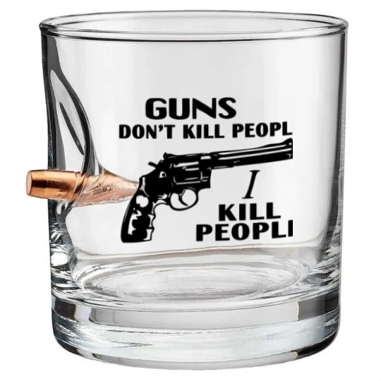 Discover Guns don't kill people, I kill people Bullet Whiskey Glasses, happy gilmore Adam Sandler Bullet Whiskey Glasses