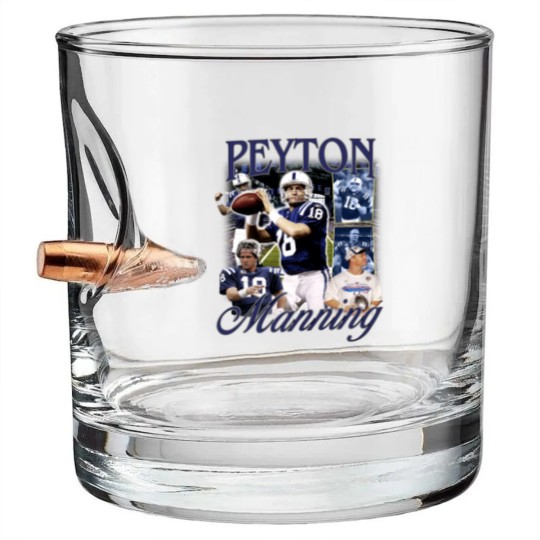 Discover Vintage 90s Graphic Style Peyton Manning Bullet Whiskey Glasses