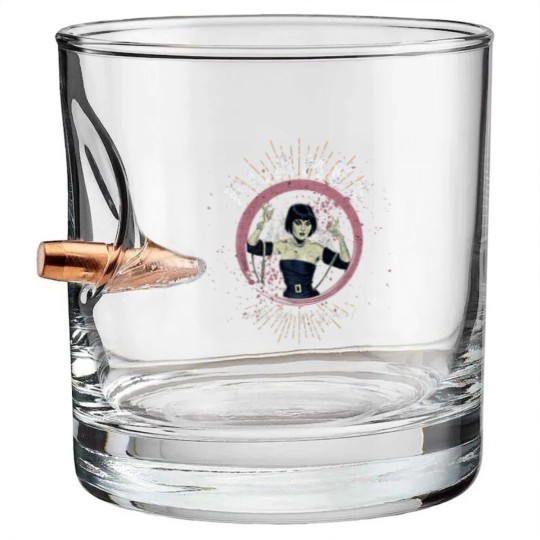 Discover Flames on the side of my face - Clue - Bullet Whiskey Glasses