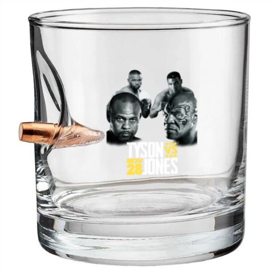 Discover Mike Tyson vs Roy Jones JR. Bullet Whiskey Glasses Boxing Legends Super Fight Men's Bullet Whiskey Glasses New