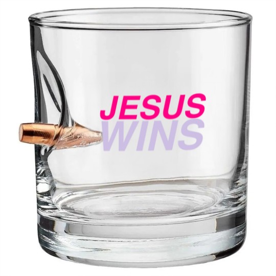 Discover Jesus Wins Bullet Whiskey Glasses