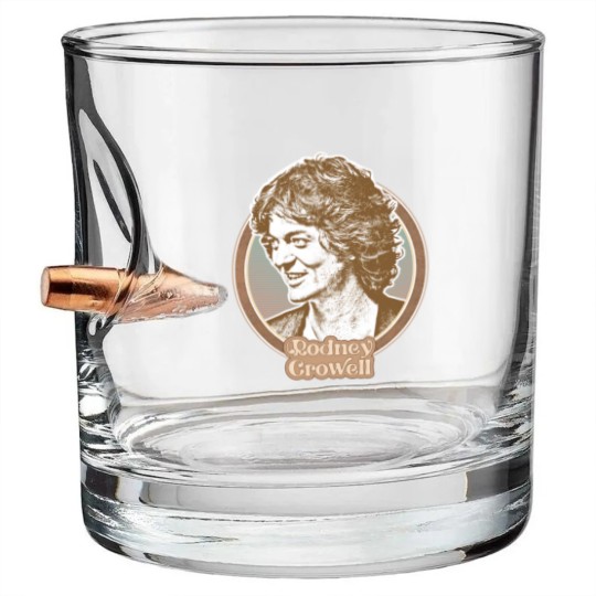Discover Rodney Crowell //// Retro Fan Art Design - Rodney Crowell - Bullet Whiskey Glasses