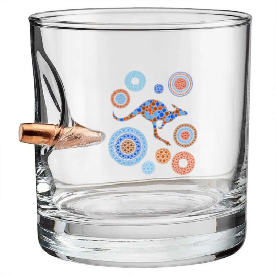 Discover Aboriginal Dot Art Kangaroo Color - Kangaroo - Bullet Whiskey Glasses
