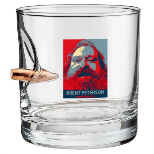 Discover Vote Brent Peterson 2024! Bullet Whiskey Glasses