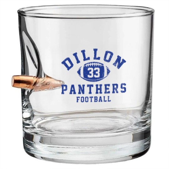 Discover Dillon Panthers Football - 33 Tim Riggins - vintage logo Bullet Whiskey Glasses