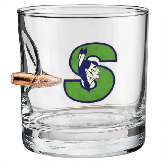 Discover Springfield Indians Retro Defunct Ice Hockey (1) Bullet Whiskey Glasses