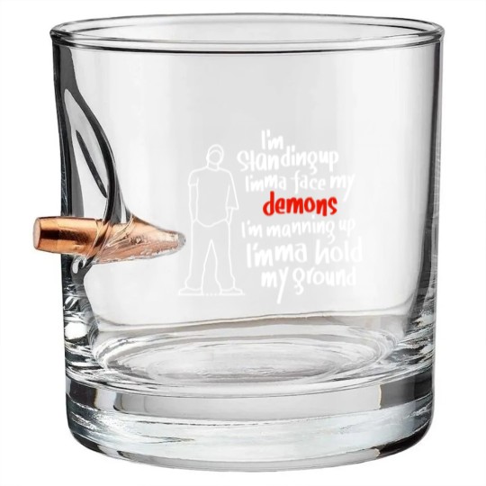 Discover I’m not afraid  - Eminem Lyrics Premium Bullet Whiskey Glasses