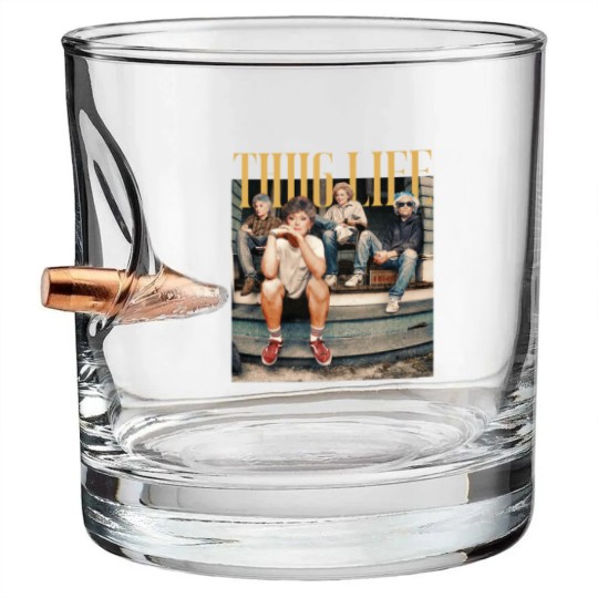 Discover Thug Life Stay Golden Bullet Whiskey Glasses Womens Vintage Bullet Whiskey Glasses 80s TV Bullet Whiskey Glasses Retro Womens Funny Bullet Whiskey Glasses Trendy  Womens Oversized Gift For Her