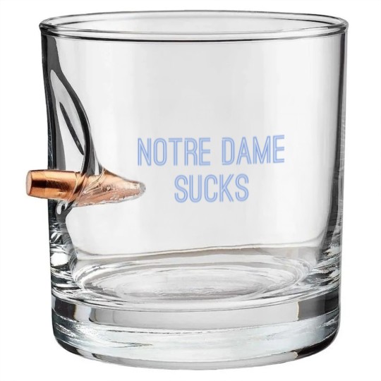 Discover ND Sucks (Navy Text) - ND Sucks - Bullet Whiskey Glasses