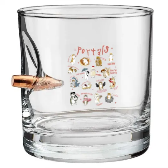 Discover Melanie Bullet Whiskey Glasses, Melanie Cat Portals Bullet Whiskey Glasses, Retro Portals Tour