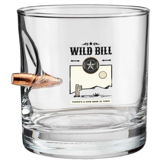 Discover Vintage Wild West Bill Poster Bullet Whiskey Glasses