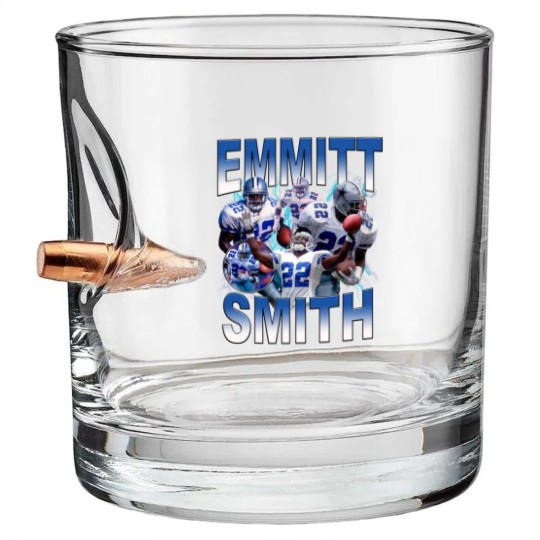 Discover Vintage 90s Graphic Style Emmitt Smith Bullet Whiskey Glasses, Emmitt Smith Bullet Whiskey Glasses, Sport Bullet Whiskey Glasses