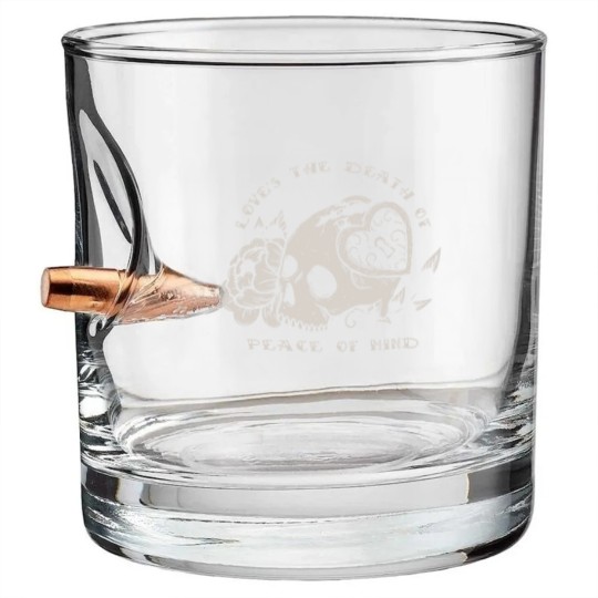 Discover Bad Omens Love's The Death Of Peace Of Mind Bullet Whiskey Glasses,