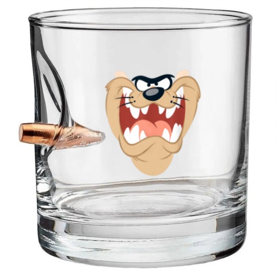 Discover Looney Tunes Taz Face Bullet Whiskey Glasses, Tasmanian Devil Face Bullet Whiskey Glasses