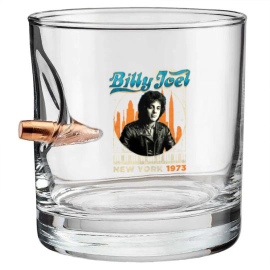 Discover Billy Joel New York 1973 Bullet Whiskey Glasses, Gift For Billy Joel Fans
