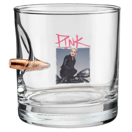 Discover Pink P!nk Bootleg Vintage Bullet Whiskey Glasses, Pink Singer Merch Bullet Whiskey Glasses, Pink On Tour Graphic Bullet Whiskey Glasses