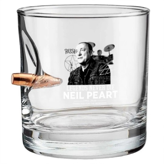 Discover Neil Peart Legends Never Die Bullet Whiskey Glasses