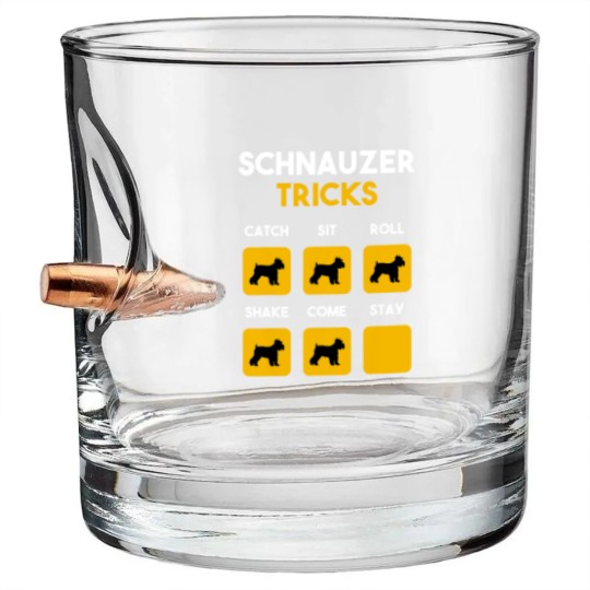 Discover Stubborn Schnauzer Tricks Funny Gift for Shnauzer Bullet Whiskey Glasses