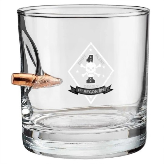 Discover 1st Recon Battalion Bullet Whiskey Glasses