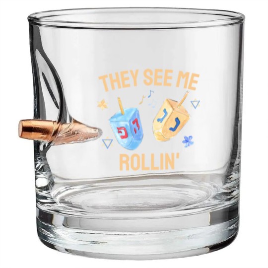Discover They See Me Rollin, Hanukkah Bullet Whiskey Glasses