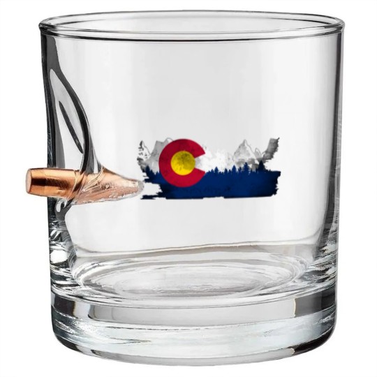 Discover Cute Family Gift Colorado State Flag Bullet Whiskey Glasses