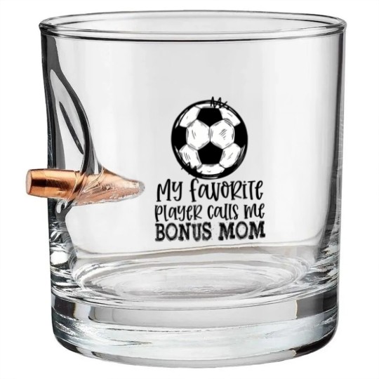 Discover soccer my favorite player calls me bonus mom trendy summer Bullet Whiskey Glasses