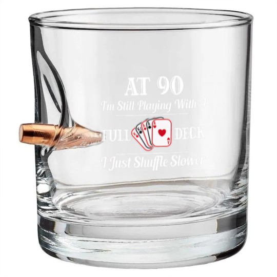 Discover Funny 90th Birthday Gift Bullet Whiskey Glasses 90 Year Old Cards Bullet Whiskey Glasses