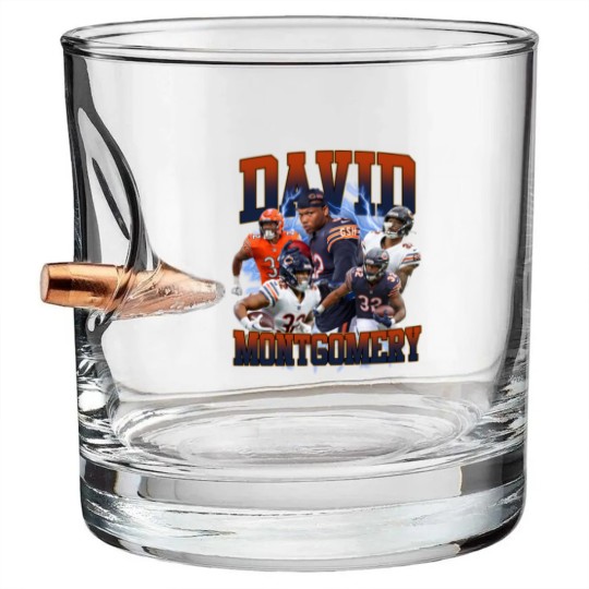Discover David Montgomery 90s Vintage Bootleg Bullet Whiskey Glasses, Football Vintage 90s