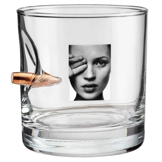 Discover Kate Moss Portrait Bullet Whiskey Glasses