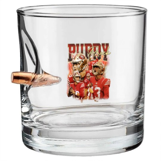 Discover Brock Purdy San Francisco Football Bullet Whiskey Glasses, Football Bullet Whiskey Glasses Christmas Gift