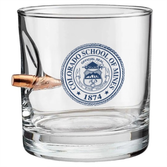 Discover Colorado School of Mines Sticker Bullet Whiskey Glasses