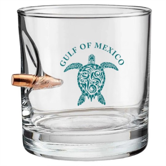 Discover Gulf of Mexico Bullet Whiskey Glasses,  Turtle Bullet Whiskey Glasses, Stay Salty & Resist Bullet Whiskey Glasses