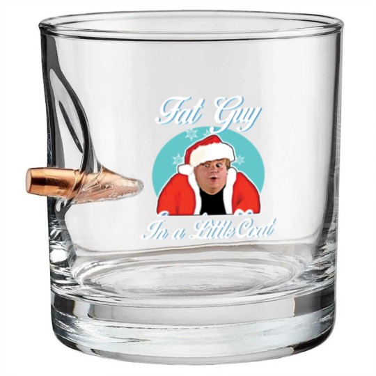 Discover Santa Tommy Boy fat guy in a little coat Christmas Bullet Whiskey Glasses