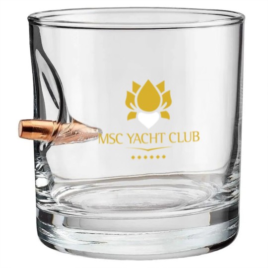 Discover MSC Yacht Club Logo Design Bullet Whiskey Glasses