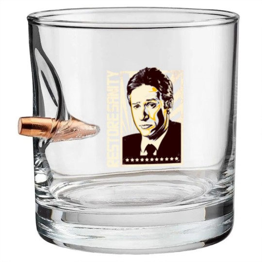 Discover Restore Sanity - Jon Stewart - Bullet Whiskey Glasses